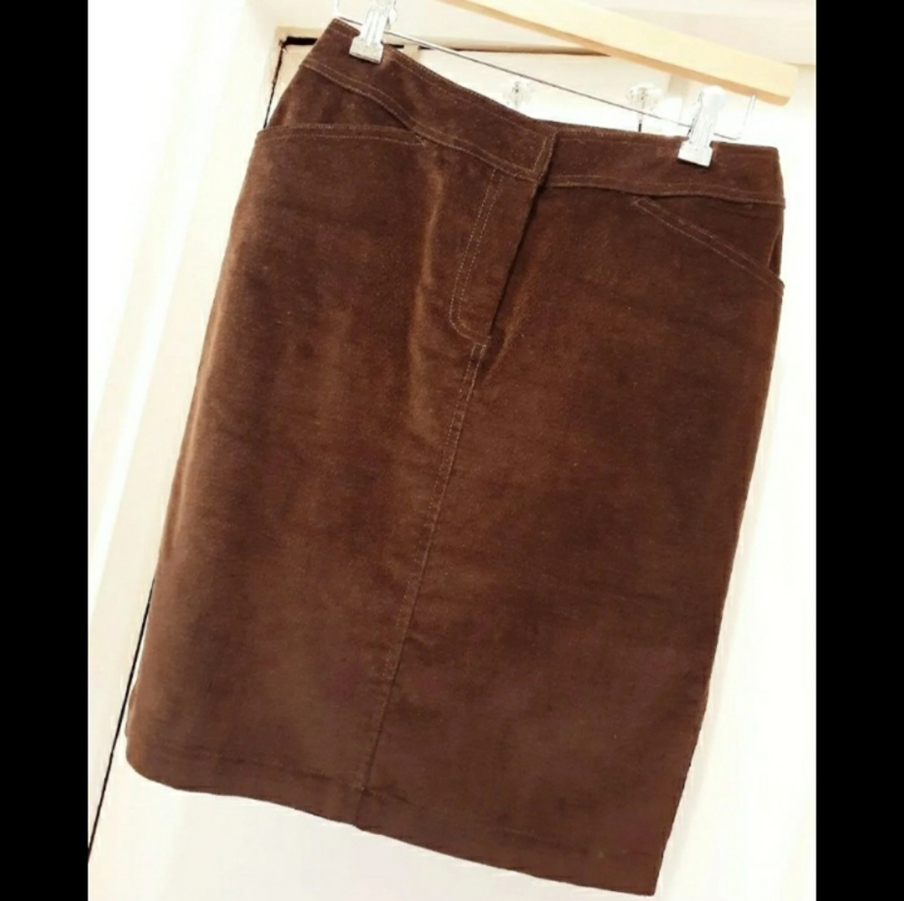 Vintage J.Crew brown corduroy skirt*sz OP